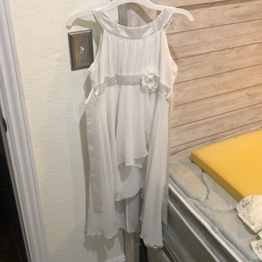 Youth white silk dress